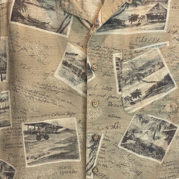 Batik Bay 100% Silk Short Sleeve Button Down Size Medium - Picture 2 of 8